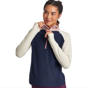 NWT Oiselle Lux Half Zip in Ink Blue color block